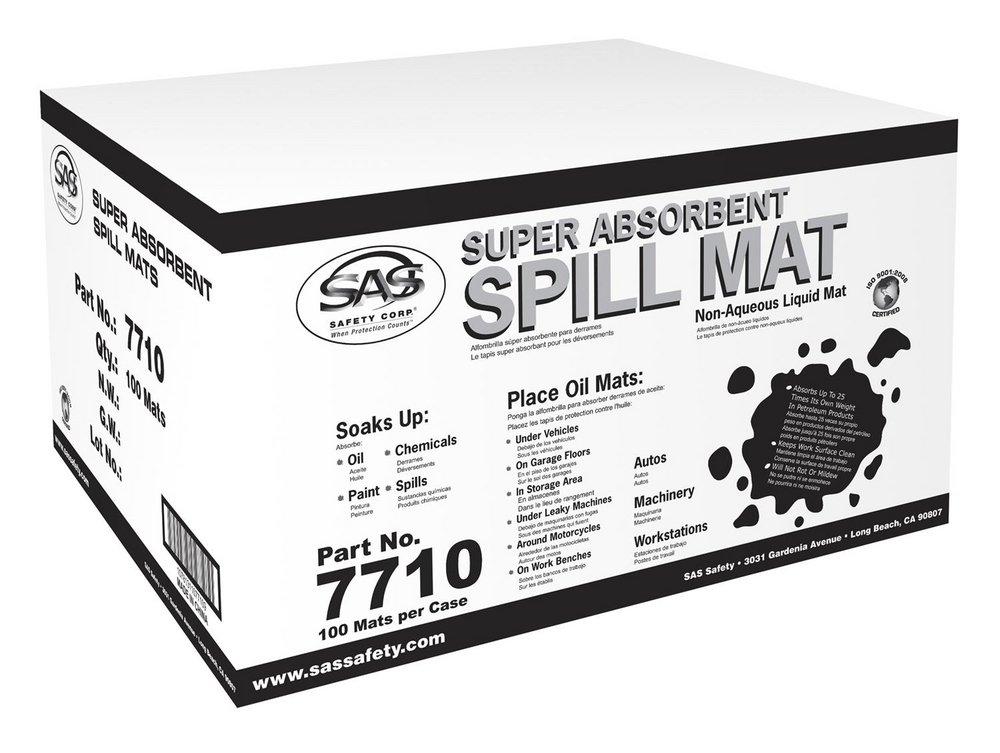 SAS Safety White Absorbent Non-Aqueous Oil Pad 100-Pack 