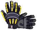 L Size Gloves in Black and Yellow