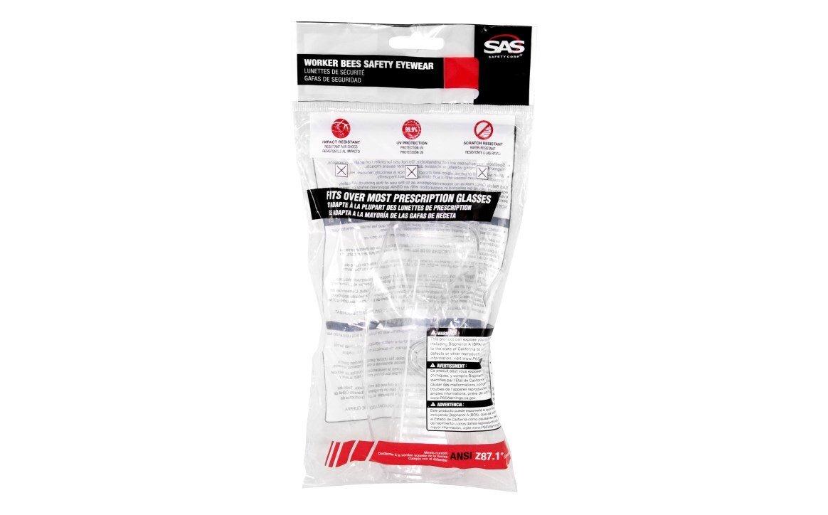 SAS Safety Plastic Safety Glass with Clear Frame 