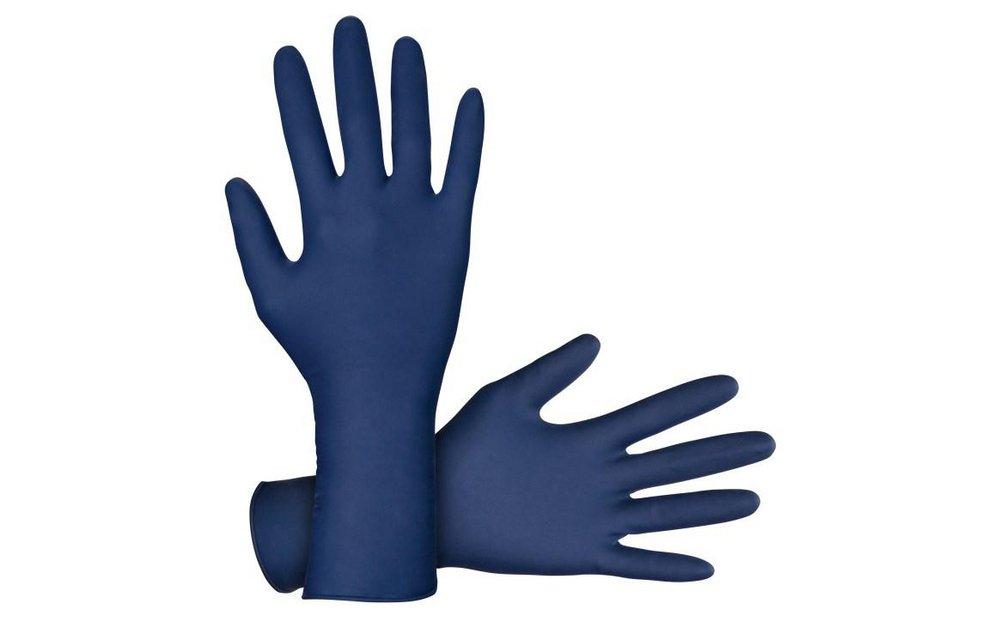 SAS Safety Blue 14 mil Powder Free Rubber Disposable Glove in Blue (Pack of 50) 
