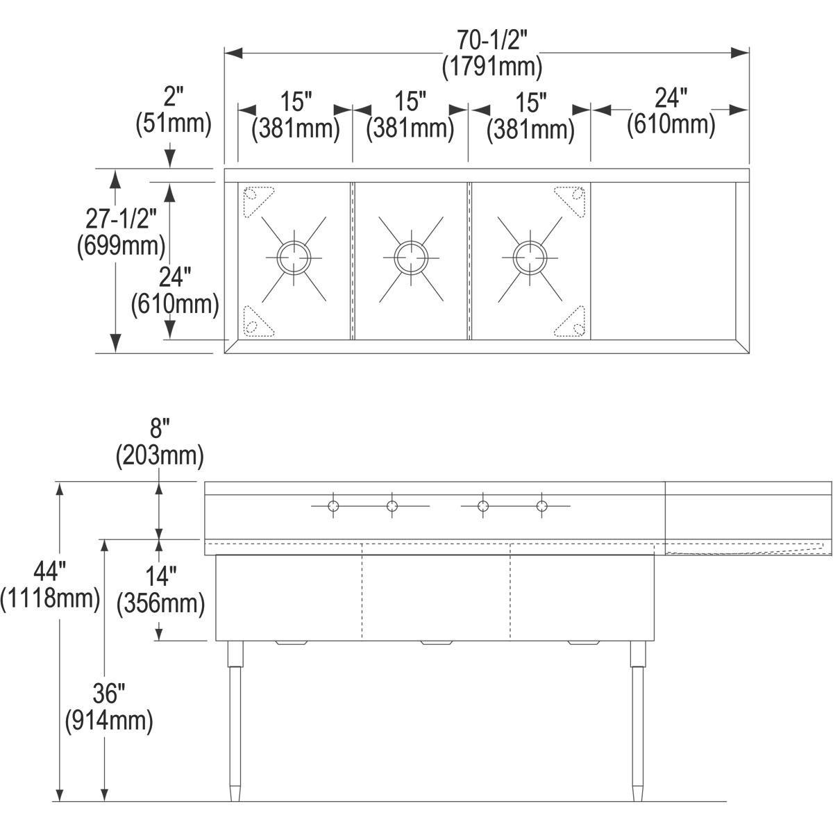 Elkay Polished Stainless Steel 15-1/16 in. Bottom Grid 