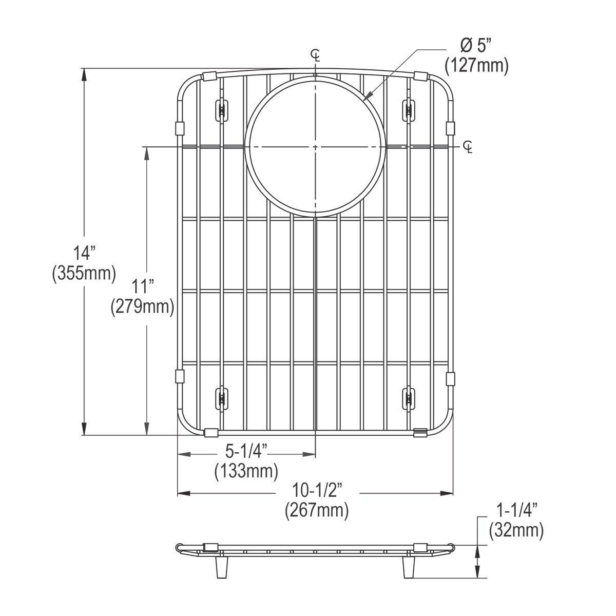 Elkay Polished Stainless Steel 11 in. Bottom Grid 