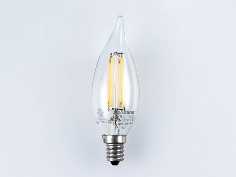 4W CA10 Dimmable LED Light Bulb with Candelabra Base 