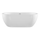 59-1/16 x 29-1/2 in. Lucite Acrylic Oval Freestanding Bathtub with Center Drain in White with Polished Chrome
