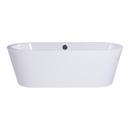 70-7/8 x 31-1/2 in. Lucite Acrylic Oval Freestanding Bathtub with Center Drain in White with Polished Chrome