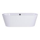 Miseno White/Polished Chrome 70-7/8 x 31-1/2 in. Lucite Acrylic Oval Freestanding Bathtub with Center Drain 