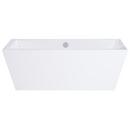 Miseno White/Polished Chrome 66-15/16 x 31-1/2 in. Lucite Acrylic Rectangle Freestanding Bathtub with Center Drain 