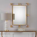 Uttermost Company Gold Leaf 28 x 38 in. Antiqued Forged Iron Mirror with Clear Acrylic Bars 