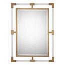 Uttermost Company Metallic Gold 28 x 38 in. Antiqued Forged Iron Mirror with Clear Acrylic Bars 