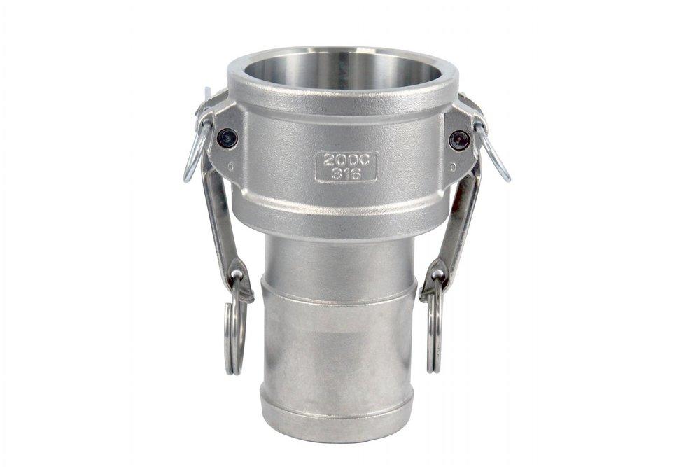 FNW&reg; Coupler x Barbed Aluminum Adapter with Brass Arm, Rubber Gasket and Steel Pin, Pull Ring and Safety Pin 