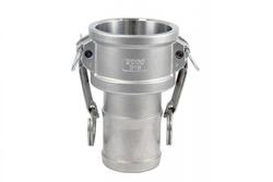 6 in. Female Coupler x Barbed Hose Shank Aluminum Adapter