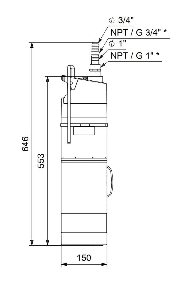 Grundfos Black SBA3-45 A 1x110-120V 60Hz 45ft NEMA 