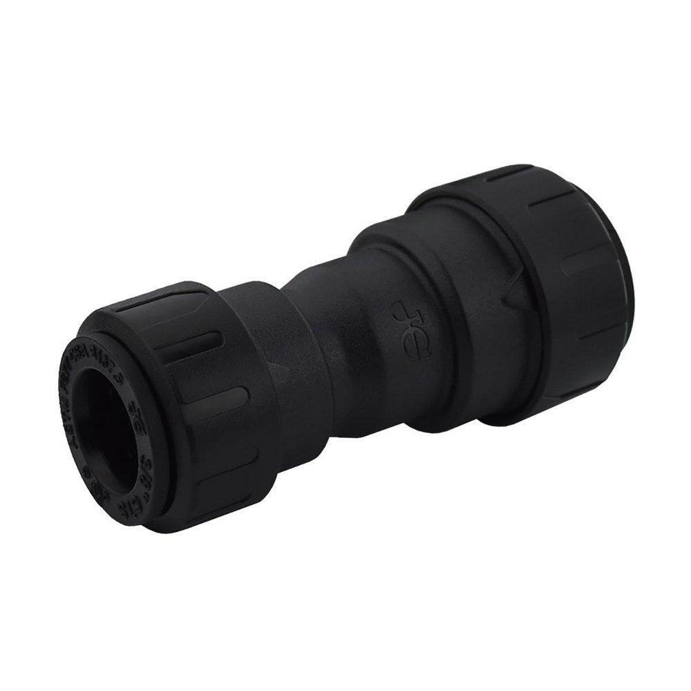 John Guest Black CTS Push Bulkhead Polysulfone Coupling in Black 