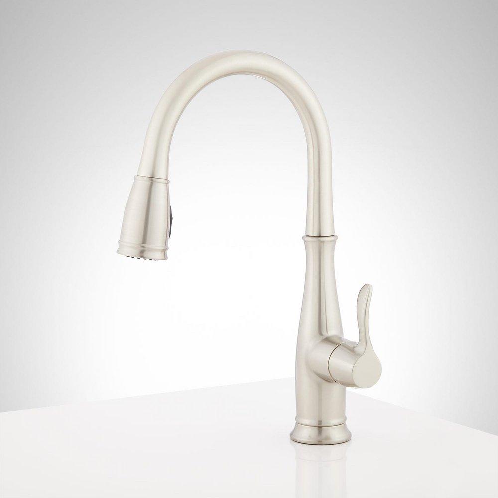 Signature Hardware Stainless Steel Single Handle Pull Down Kitchen Faucet with Magnetic Sprayhead 