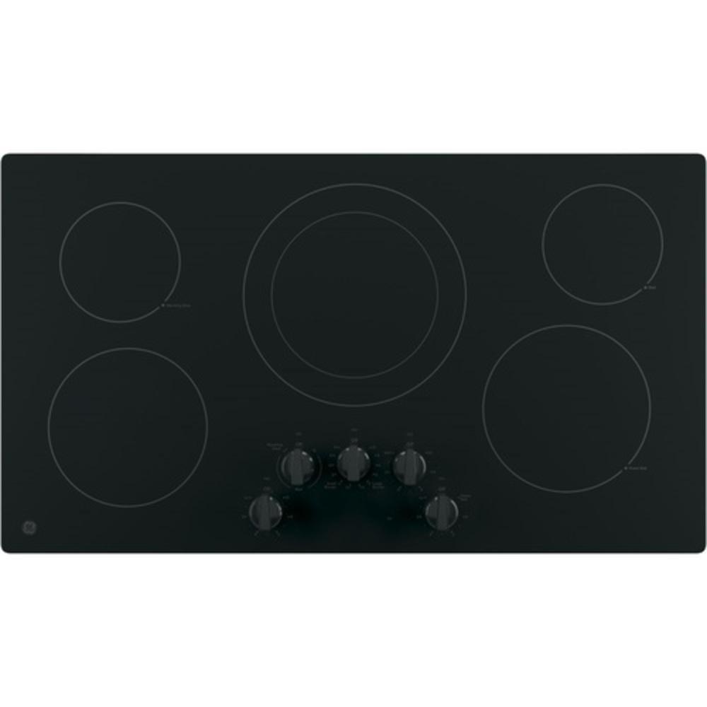 GE&reg; Black 5 Burner Smoothtop Cooktop 