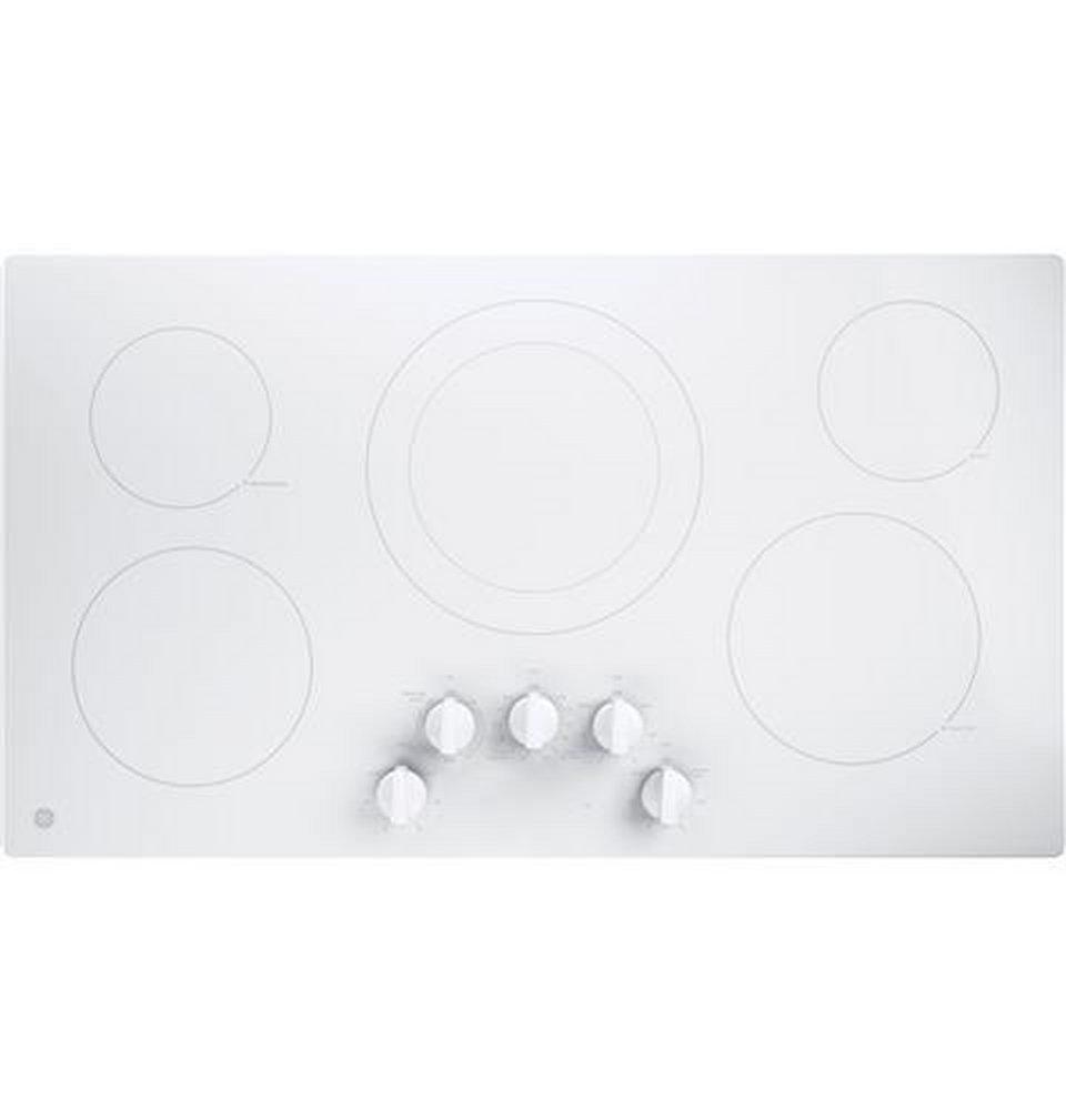 GE&reg; White 5-Burner 5-Element Smoothtop Cooktop 