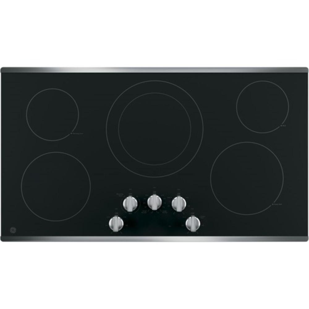 GE® Stainless Steel 5 Burner Smoothtop Cooktop 