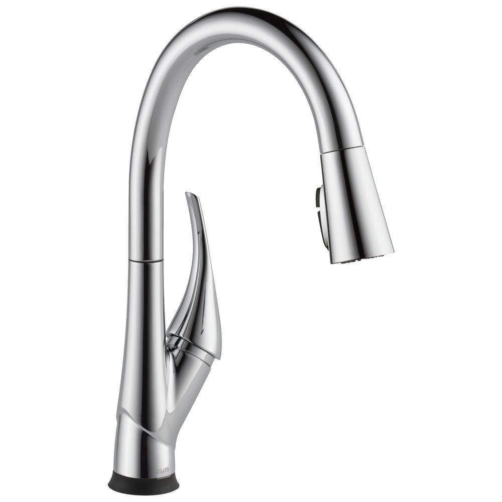 Delta Faucet Chrome Single Handle Pull Down Touch Activated Kitchen Faucet 
