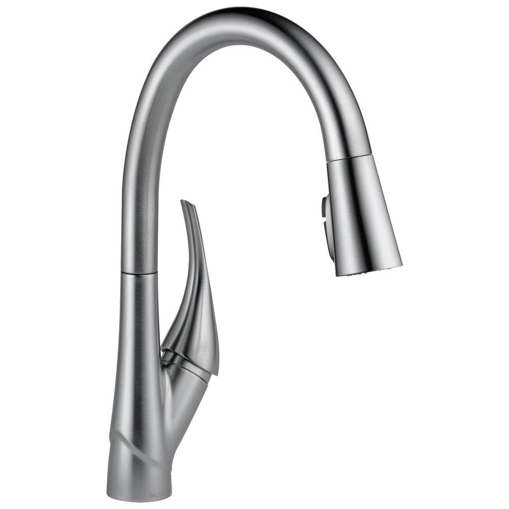 Delta Faucet Arctic Stainless Single Handle Pull Down Kitchen Faucet 
