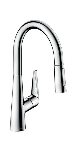 Single Handle Pull Down Kitchen Faucet in Polished Chrome