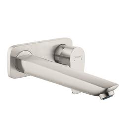Single Handle Wall Mount Bathroom Sink Faucet in Brushed Nickel