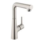 Deck Mount Bathroom Sink Faucet with Single Lever Handle in Brushed Nickel