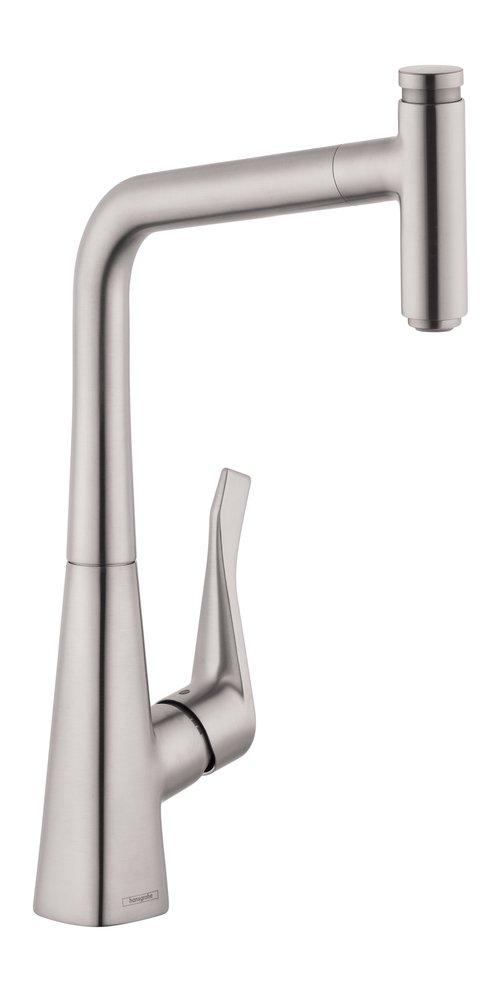 Hansgrohe Steel Optic Single Handle Pull Out Kitchen Faucet 