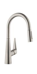 Hansgrohe Steel Optic Single Handle Pull Down Kitchen Faucet 