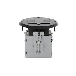 Rubber Round Recessed Floor Box in Black