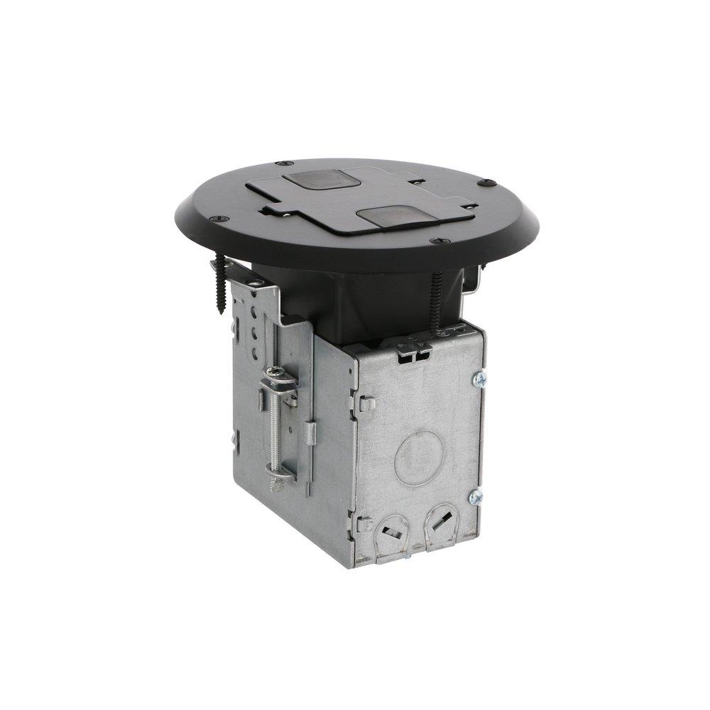 RACO Black Rubber Round Recessed Floor Box 