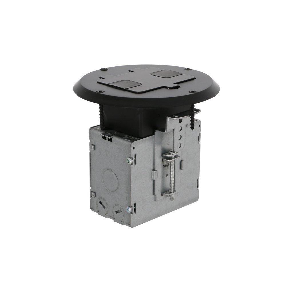 RACO Black Rubber Round Recessed Floor Box 