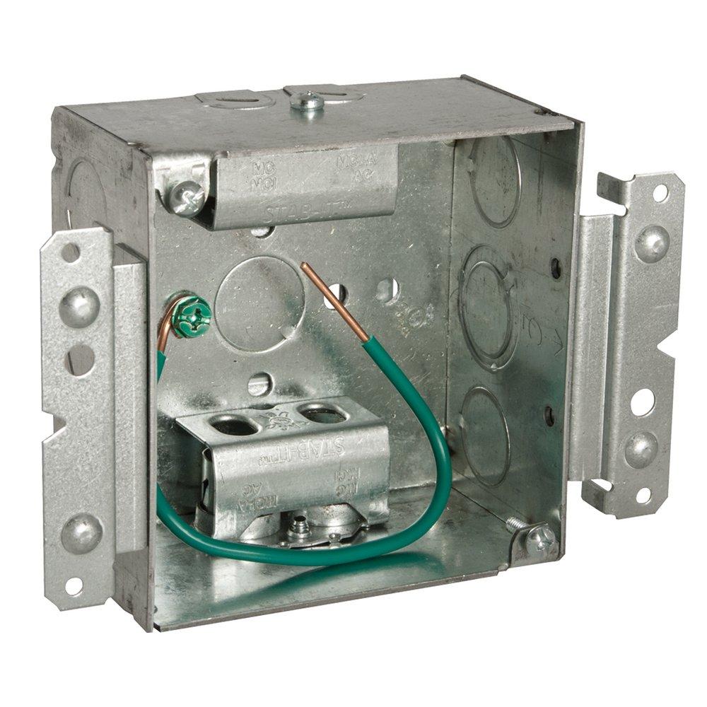 RACO 4 x 4 in. Steel Square Box with M-Bracket 
