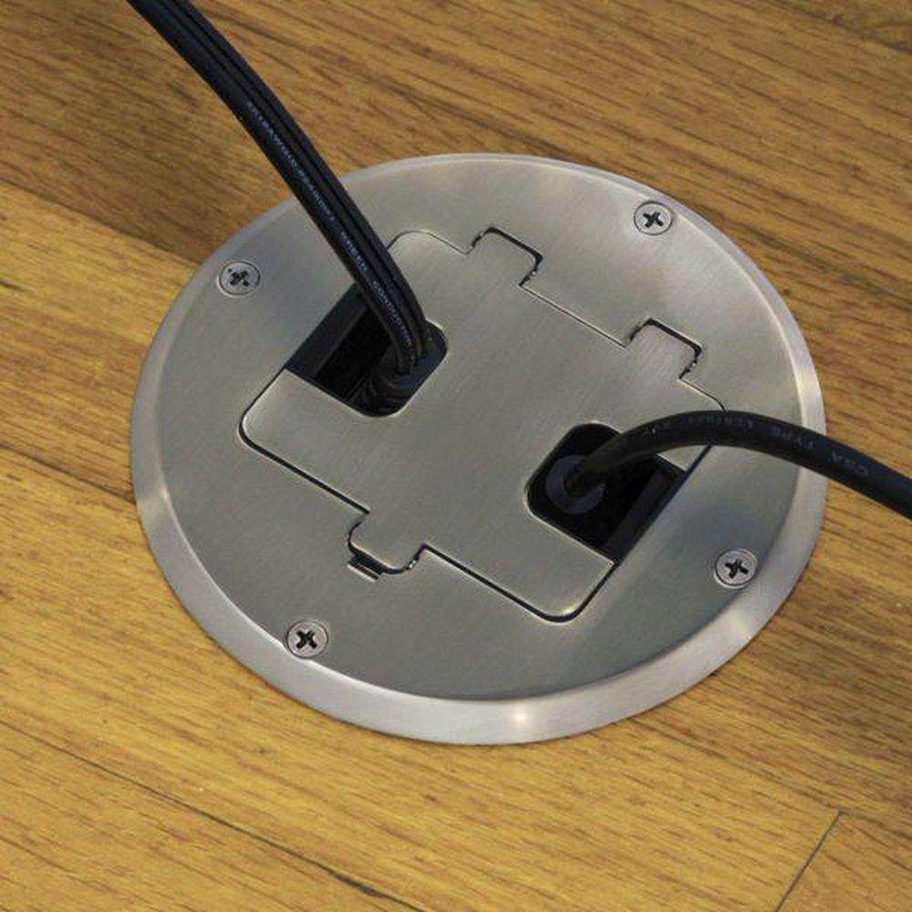 RACO Nickel Rubber Round Recessed Floor Box 