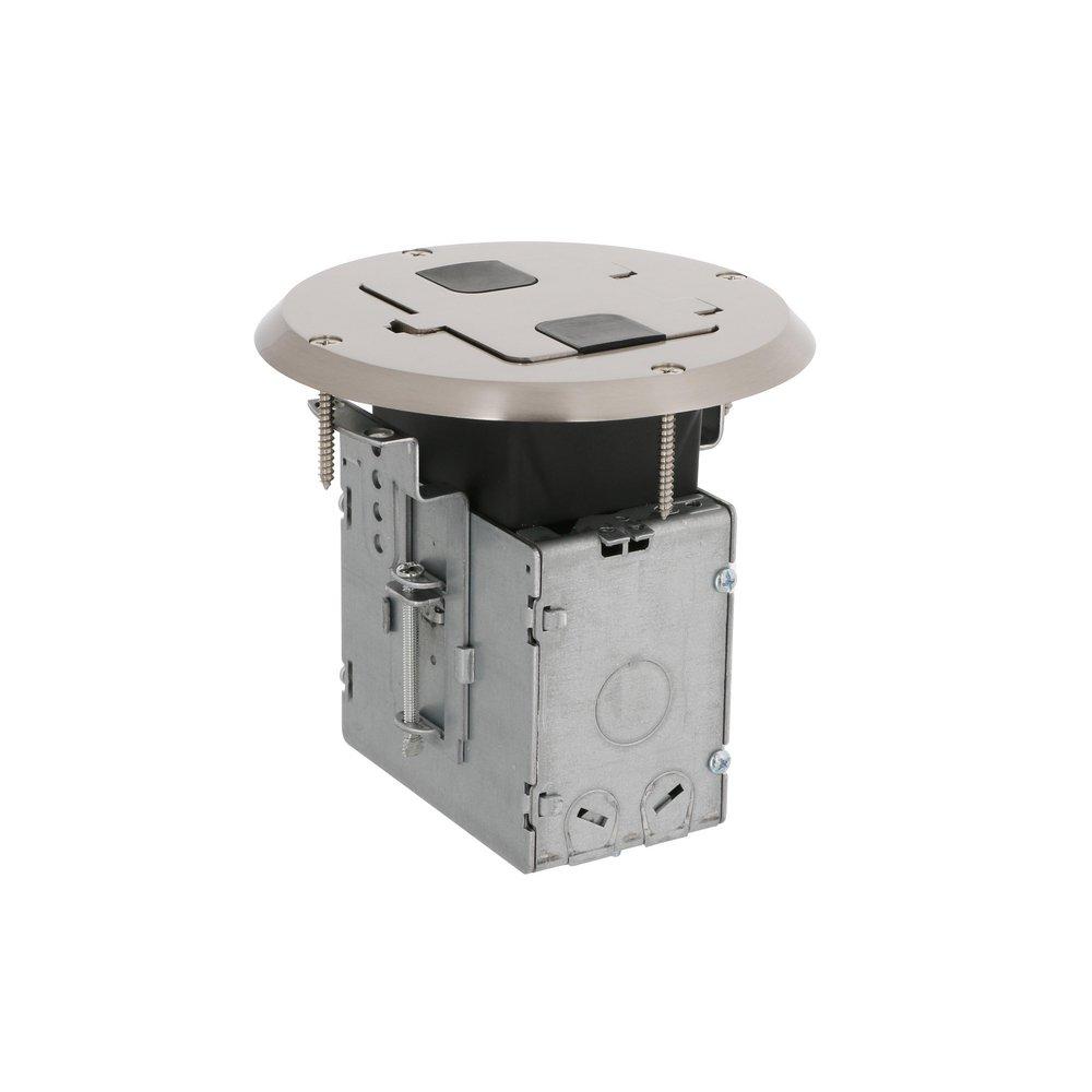 RACO Nickel Rubber Round Recessed Floor Box 