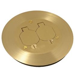 6-1/4 in. Non-Metallic Floor Box Cover Kit in Brass