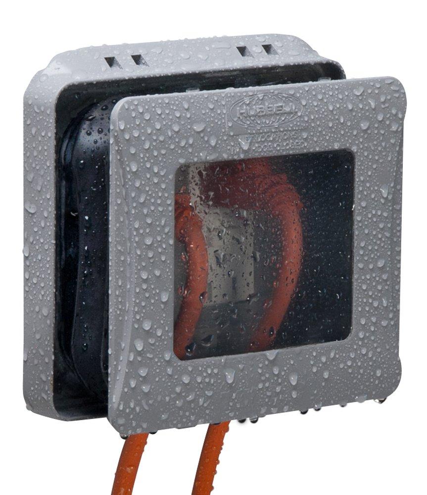 TayMac&reg; Grey 2-Gang Flat Expandable Cover 