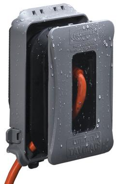 1-Gang Plastic and Rubber Expandable While in Use Cover in Grey