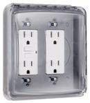 TayMac&reg; Clear 2-Gang Plastic Flat Cover 