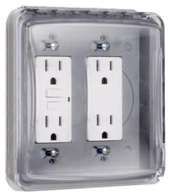 2-Gang Plastic Flat Cover in Clear