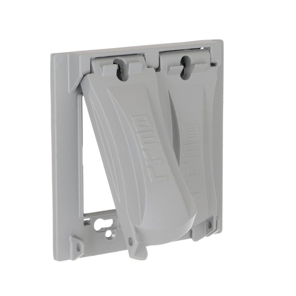 Bell Grey Die Cast Metal Duplex Receptacles Cover 