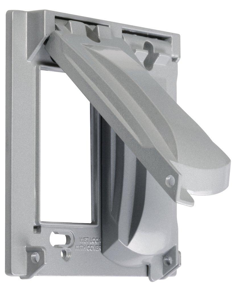 Bell Grey Die Cast Metal Duplex Receptacles Cover 