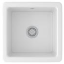 18-1/8 x 18-1/8 in. Drop-in and Undermount Fireclay Bar Sink in White