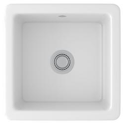 18-1/8 x 18-1/8 in. Drop-in and Undermount Fireclay Bar Sink in White
