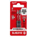 Milwaukee&reg; Silver SHOCKWAVE IMPACT DUTY 2 IN. SLOTTED #8/#10 POWER BIT 2-PACK 