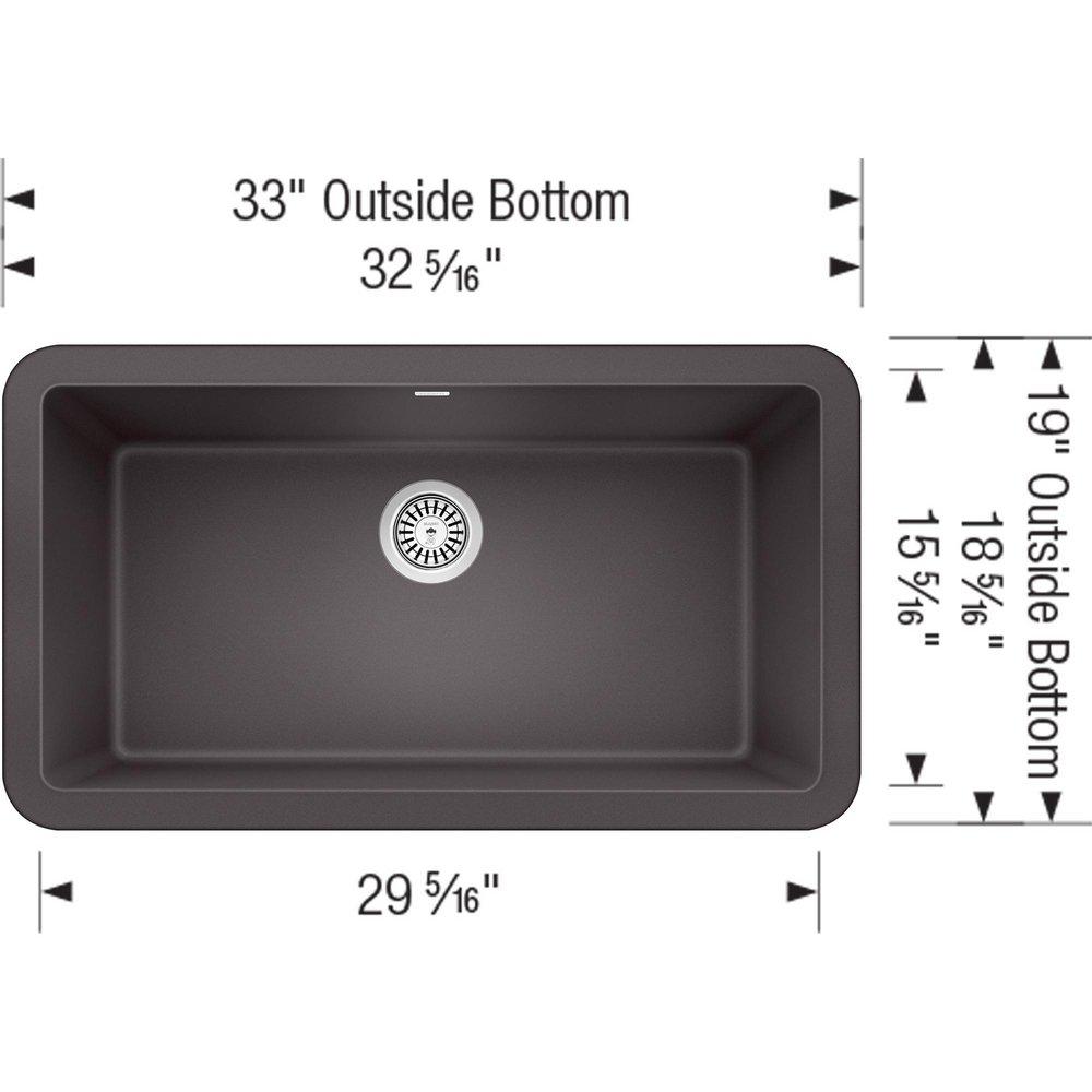 BLANCO Cinder 33 x 19 in. Composite Single Bowl Farmhouse Kitchen Sink 