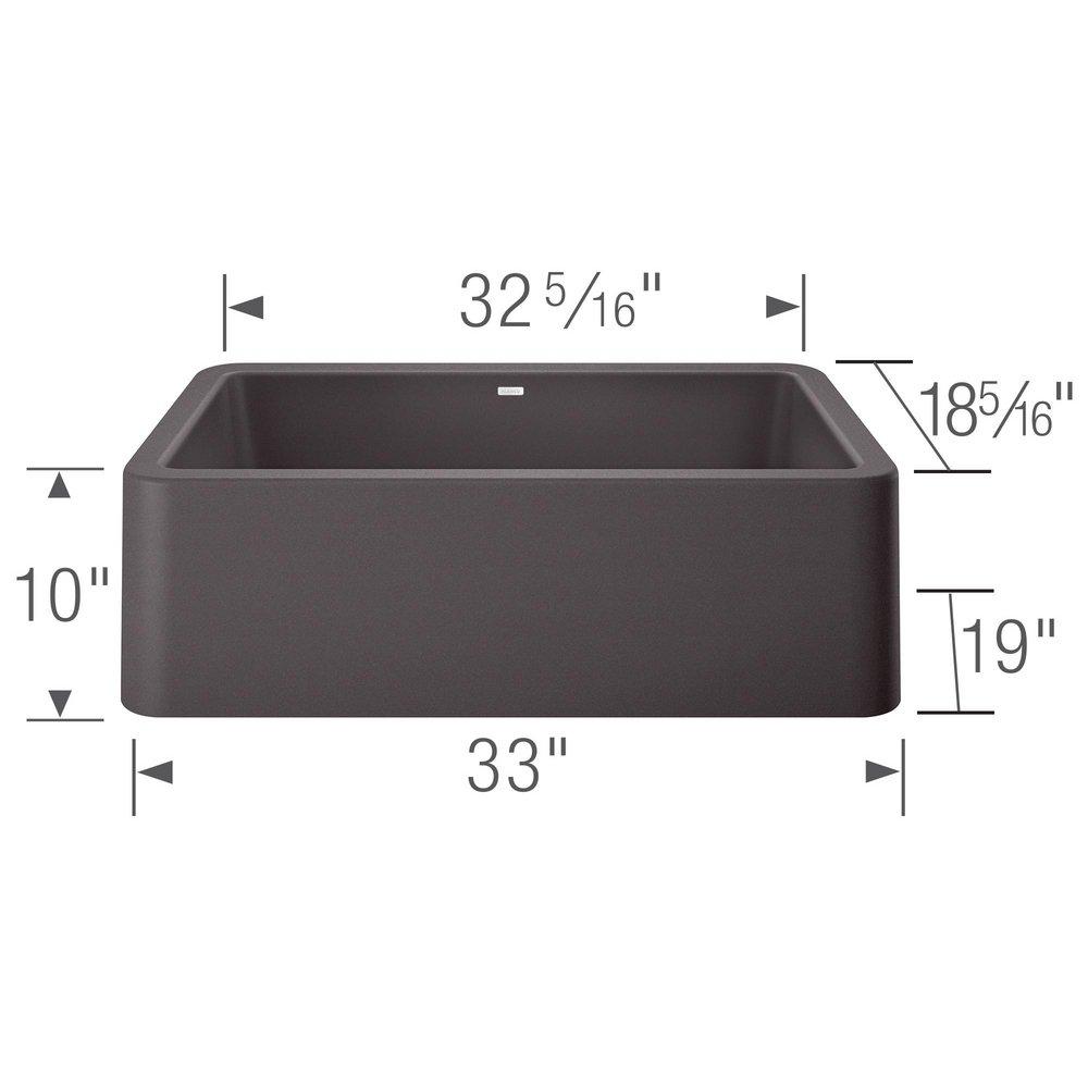 BLANCO Cinder 33 x 19 in. Composite Single Bowl Farmhouse Kitchen Sink 