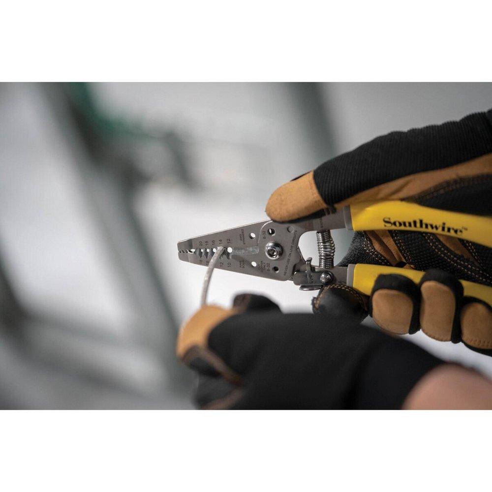 Southwire&reg; Yellow Ergonomic Handle Wire Stripper and Cutter 