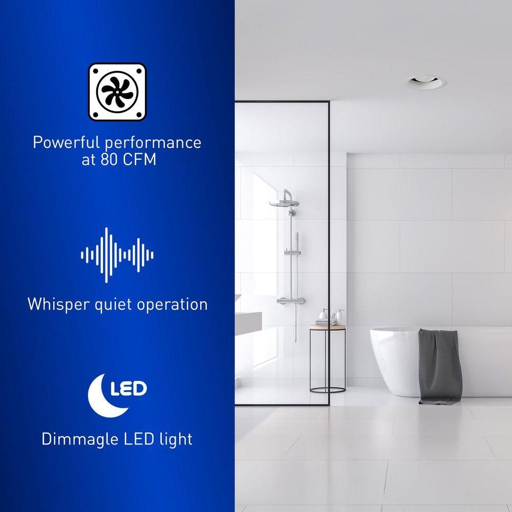 Panasonic White Ceiling Mount Bathroom Exhaust Fan with Light 