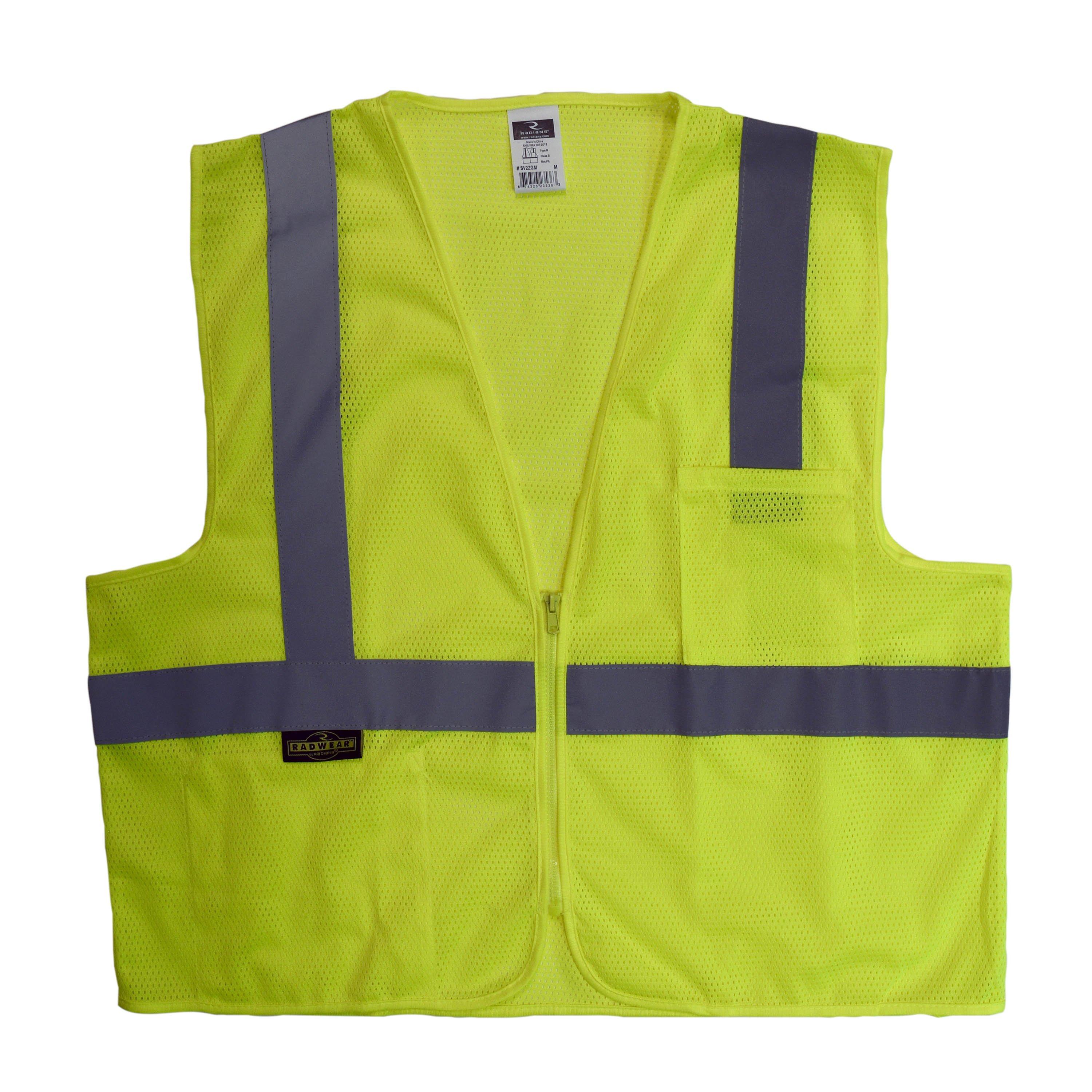 Radians Hi-Viz Green Safety Vest with Zipper 