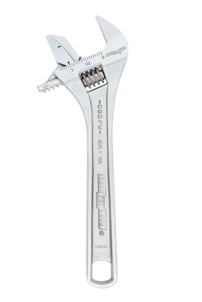 CHANNELLOCK&reg; Chrome Adjustable Wrench with Reverse Pipe Jaw 